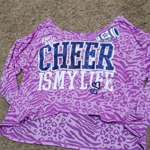 Justice cheer hoodie shirt glitter